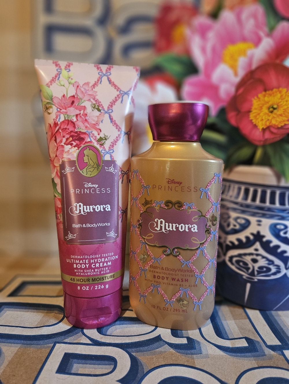 NWT Bath and Body Works Disney Princess Aurora Bodycare Set - Pink and White